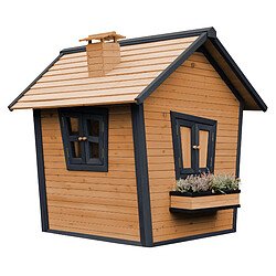 AXI Alice Maison Enfant en Bois FSC | Maison de Jeux pour l'extérieur / Jardin en Anthracite & Marron | Maisonnette / Cabane de Jeu avec des fenêtres