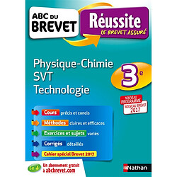 Physique chimie, SVT, technologie 3e : nouveau programme, nouveau brevet 2017 - Occasion