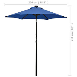 vidaXL Parasol de jardin avec lumières LED bleu azuré aluminium pas cher