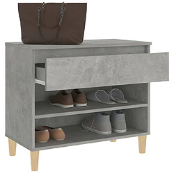 Maison Chic Armoire à Chaussures Gris béton,Meuble de Rangement à Chaussures 70x36x60 cm Bois d'ingénierie -MN92665 pas cher