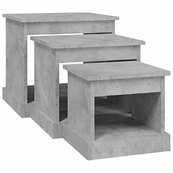 Acheter vidaXL Tables basses 3 pcs gris béton bois d'ingénierie