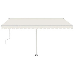 Maison Chic Auvent automatique | Store banne extérieur | Marquise avec capteur de vent et LED 450x350 cm Crème -MN25618