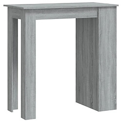 vidaXL Table de bar avec rangement sonoma gris bois d'ingénierie