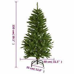 vidaXL Sapin de Noël artificiel articulé 150 LED et boules 150 cm pas cher