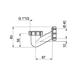 WIRQUIN Siphon de baignoire en V - Gain de place