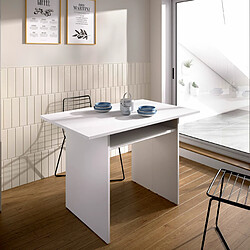 MIRAKEMUEBLE Table console extensible Taly blanc Blanc