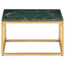 vidaXL Table basse Vert 60x60x35 cm Pierre véritable et texture marbre