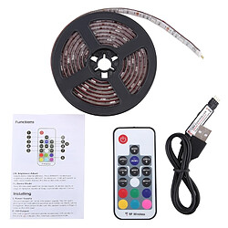 Wewoo Ruban LED Waterproof Epoxyde blanc 60 LEDs SMD 5050 USB TV Tableau lumière colorée époxy corde avec 50cm câble d'interface USB et 17 touches télécommande, longueur: 2m, DC 5V pas cher