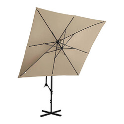 Avis Helloshop26 Parasol déporté - taupe - rectangulaire - 250 x 250 cm - inclinable 14_0007588