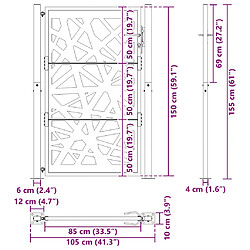 vidaXL Porte de jardin acier résistant aux intempéries design lumière pas cher