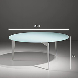 Inside 75 Table basse ronde MIKY en verre blanc