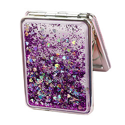 voyage compact double face miroir de maquillage portatif grossissant miroir pliant violet-carré