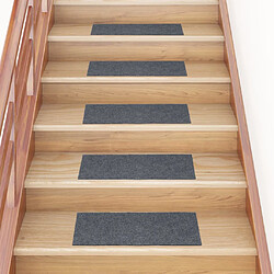 vidaXL Tapis d'escalier autocollants Rectangulaire 15 pcs 60x25 cm