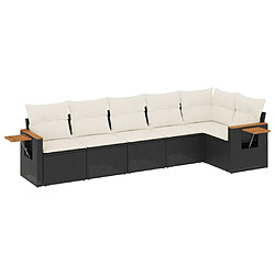 Maison Chic Salon de jardin 6 pcs avec coussins | Ensemble de Table et chaises | Mobilier d'Extérieur noir résine tressée -GKD66443