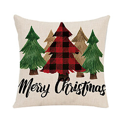 P96 4pcs 45 * 45cm Christmas Christmas Rouge Plaid Motif Taie d'oreiller Maison de vacances Décoration Taie d'oreiller Sofa Coussin Coussin Coussin