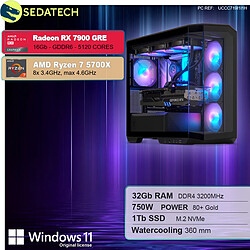 Sedatech PC Gamer V360 • AMD Ryzen 7 5700X • RX 7900 GRE • 32Go RAM • 1To SSD M.2 • Windows 11