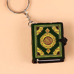 Avis Mini Arche Coran Livre Arabe Porte-clés Décoration Musulmane Clé Pendentif Vert