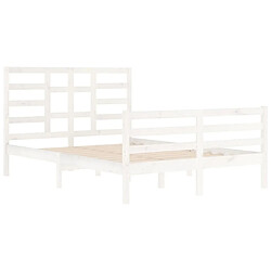 Acheter Maison Chic Lit adulte - Lit simple Cadre de lit,Structure du lit Contemporain Blanc Bois massif 140x200 cm -MN72450