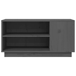 Maison Chic Meuble TV scandinave - Banc TV pour salon Gris 80x35x40,5 cm Bois de pin massif -MN30333 pas cher