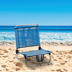 Chaise de Plage Pliante Solenny Dossier Bas avec Poche et Accoudoirs 54x50x63 cm