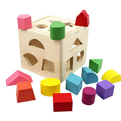 Universal Cubes en bois Jouets Cubes Puzzle Boîte à prise bébé Trains en bois Jouets d'apprentissage de la motricité Jouets facilitant la reconnaissance des formes et la mise au point pas cher