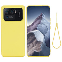 Coque en silicone souple avec sangle jaune pour votre Xiaomi Mi 11 Ultra