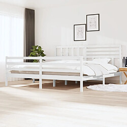 vidaXL Cadre de lit sans matelas blanc bois massif 200x200 cm