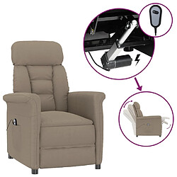 vidaXL Fauteuil inclinable électrique Taupe Similicuir daim