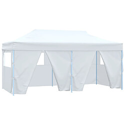 vidaXL Tente de réception pliable avec 4 parois 3x6 m Acier Blanc