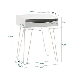 SoBuy FBT82-W Table de Chevet Table de Nuit avec 1 Tiroir - 4 Pieds