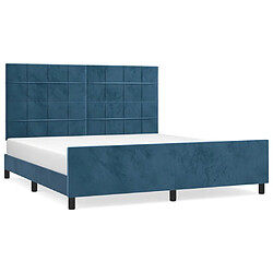 Maison Chic Lit adulte - Cadre Structure de lit avec tête de lit Contemporain Bleu foncé 160x200 cm Velours -MN65723