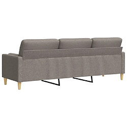 Acheter vidaXL Canapé 3 places avec oreillers décoratifs taupe 210 cm tissu