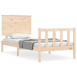 Maison Chic Cadre/structure de lit et tête de lit pour adulte - Lit Moderne Chambre 100x200 cm bois massif -MN15338