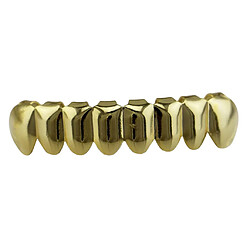 18K Hip-Hop Top / Bottom Mouth Dents Grills Unisex Golden - Grilles De Fond pas cher