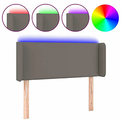 Maison Chic Tête de lit moderne à LED lumineuse pour chambre - Décoration de lit Gris 83x16x78/88 cm Similicuir -MN16978