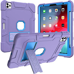 Coque en TPU + silicone anti chute avec béquille violet/bleu pour votre Apple iPad Air (2020)