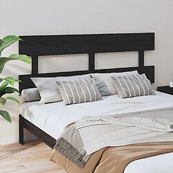 Maison Chic Tête de lit scandinave,Meuble de chambre Noir 164x3x81 cm Bois massif de pin -MN69916