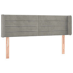 Avis Maison Chic Tête de lit scandinave à LED,meuble de chambre Gris clair 147x16x78/88 cm Velours -MN22987