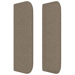 Avis vidaXL Tête de lit avec oreilles Taupe 147x16x78/88 cm Tissu