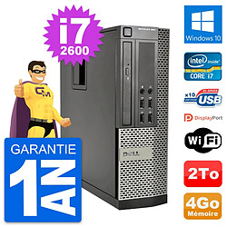 PC Dell OptiPlex 990 SFF Intel i7-2600 RAM 4Go Disque Dur 2To Windows 10 Wifi - Occasion