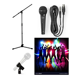 Prodipe Pied de Microphone professionnel télescopique avec PERCHE potence + fixation support Micro + MICRO DYNAMIQUE NOIRE HQ