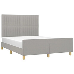 Avis Maison Chic Lit adulte - Cadre Structure de lit avec tête de lit Contemporain Gris clair 140x200 cm -MN45315