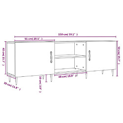 vidaXL Meuble TV blanc 150x30x50 cm bois d'ingénierie pas cher