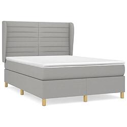 Maison Chic Lit Adulte - Lit simple Lit à sommier tapissier avec matelas moelleux - Meuble de Chambre - Gris clair 140x200cm Tissu -MN22091