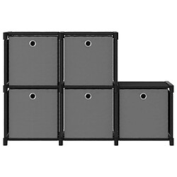 vidaXL Étagère d'affichage 5 cubes et boîtes Noir 103x30x72,5 cm Tissu