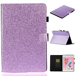 Wewoo Housse Étui Coque Pour iPad 10.2 / 10.5 Etui à rabat horizontal en cuir avec poudre de scintillement support et fente carte Violet