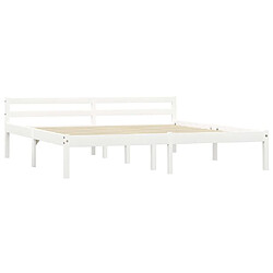 Maison Chic Lit adulte - Lit simple Cadre de lit,Structure du lit Contemporain Blanc Bois de pin massif 180 x 200 cm -MN49699