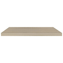 Acheter Maison Chic Lot de 2 Étagères murales,Étagère Rangement flottate Chêne 80x23,5x3,8 cm MDF -MN43094