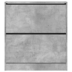 Maison Chic Armoire à chaussures | Meuble de rangement à chaussures Meuble d'Entrée gris béton 80x21x87,5 cm bois d'ingénierie -MN33735 pas cher