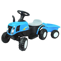 Jamara Ride-on tracteur New Holland avec remorque bleu 6V